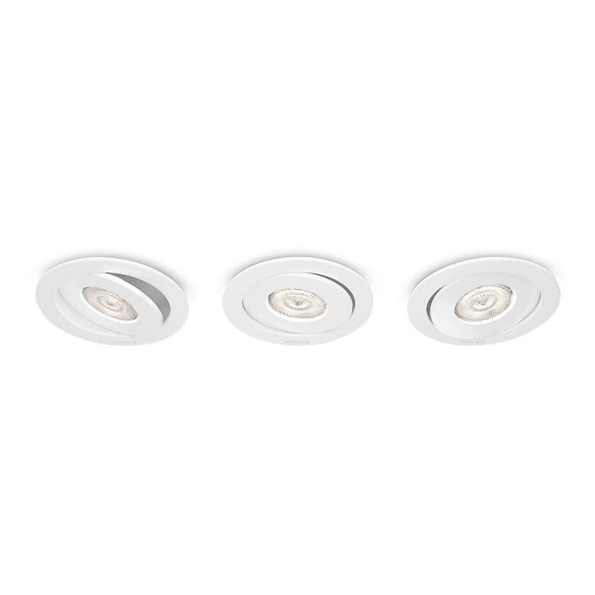 Philips - 3x LED indbygningslampe dæmpbar/4,5W/230V