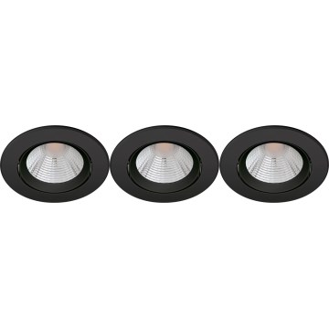 Philips - 3x LED indbygningslampe dæmpbar SPARKLE LED/5,5W/230V 2700K sort