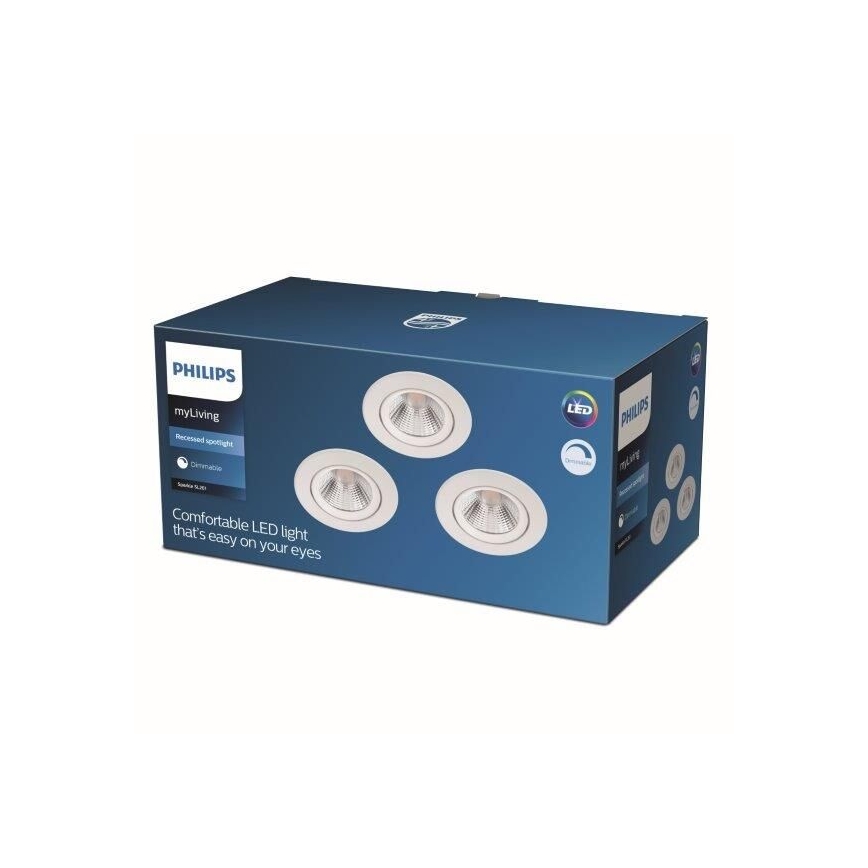 Philips - 3x LED indbygningsspot dæmpbar LED/5,5W/230V 2700K