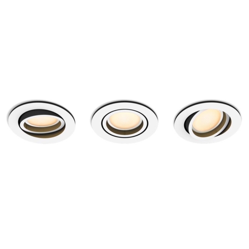 Philips - 3x LED indbygningsspot dæmpbar Hue MILLISKIN 1xGU10/5,7W/230V 2200-6500K