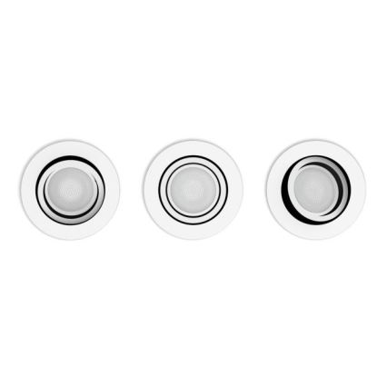Philips - 3x LED indbygningsspot dæmpbar Hue MILLISKIN 1xGU10/5,7W/230V 2200-6500K