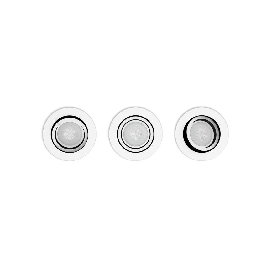 Philips - 3x LED indbygningsspot dæmpbar Hue MILLISKIN 1xGU10/5,7W/230V 2200-6500K