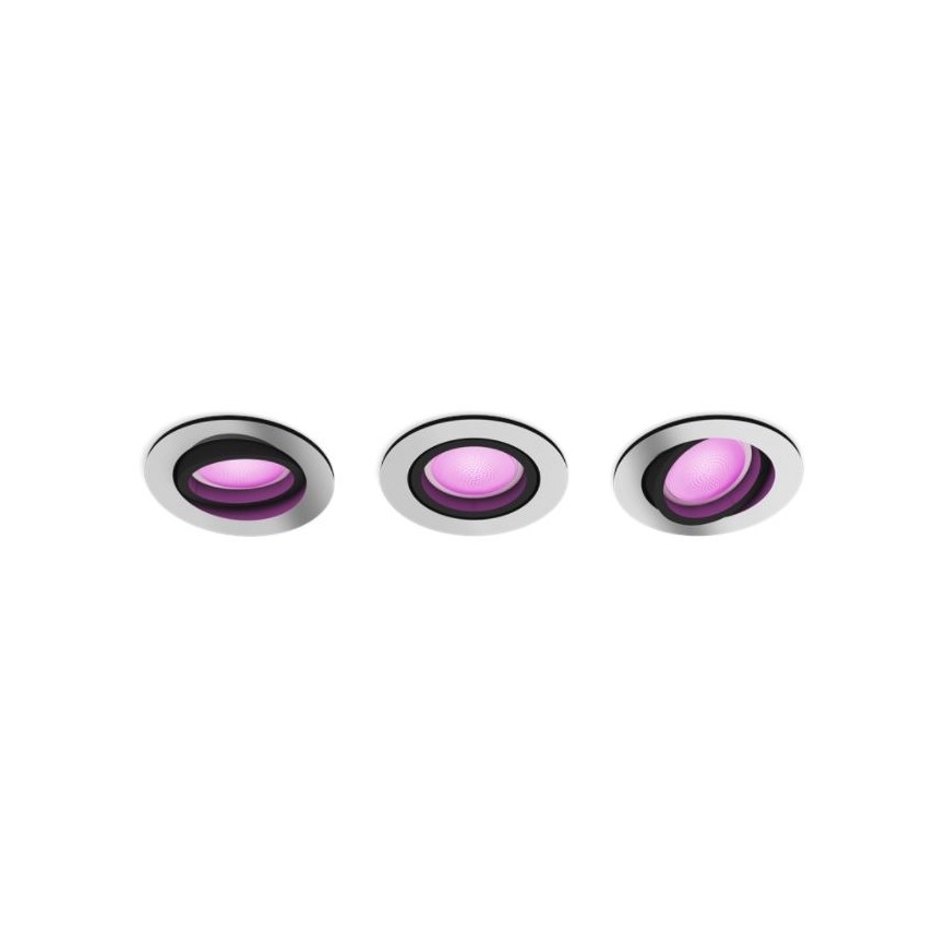 Philips - 3x LED indbygningsspot dæmpbar RGB-farver Hue CENTURA 1xGU10/5,7W/230V 2000-6500K