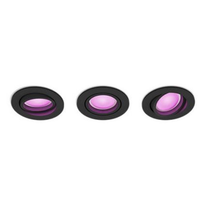 Philips - 3x LED indbygningsspot dæmpbar RGB-farver Hue CENTURA 1xGU10/5,7W/230V 2000-6500K