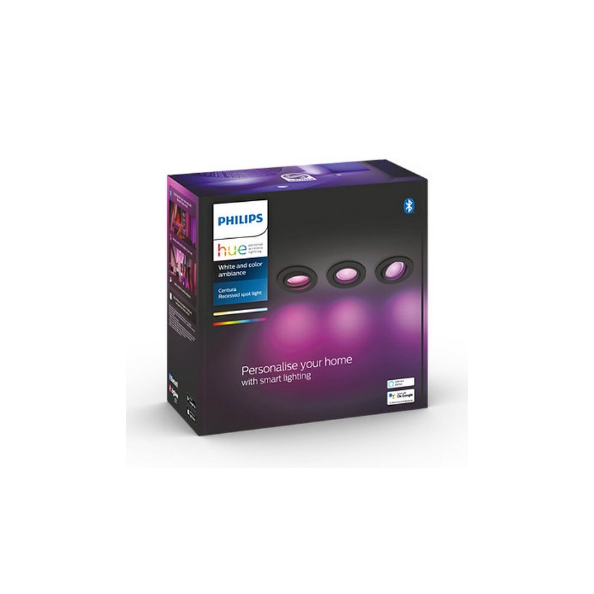 Philips - 3x LED indbygningsspot dæmpbar RGB-farver Hue CENTURA 1xGU10/5,7W/230V 2000-6500K
