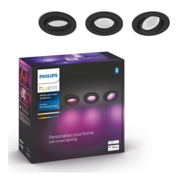 Philips - 3x LED indbygningsspot dæmpbar RGB-farver Hue CENTURA 1xGU10/5,7W/230V 2000-6500K