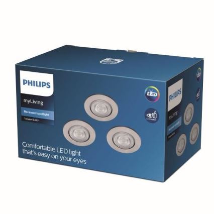 Philips - 3x LED indbygningsspot LED/4,5W/230V 2700K