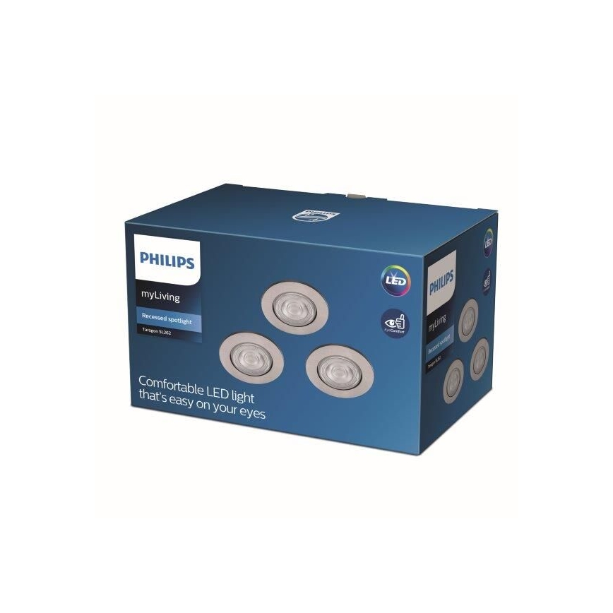 Philips - 3x LED indbygningsspot LED/4,5W/230V 2700K