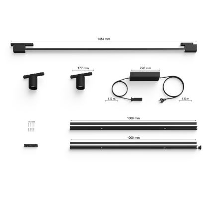 Philips - 3x LED vægspot til skinnesystem dæmpbar RGB-farver Hue PERIFO LED/39,9W/230V 2000-6500K