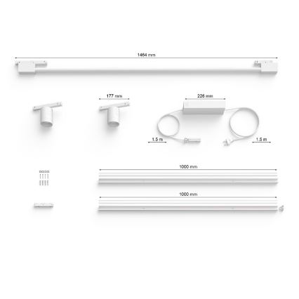 Philips - 3x LED spotlampe til skinnesystem dæmpbar RGB-farver Hue PERIFO LED/39,9W/230V 2000-6500K