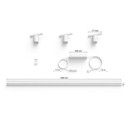 Philips - SET 3x LED RGB lampe til skinnesystem dæmpbar Hue PERIFO LED RGB/15,6W/230V 2000-6500K