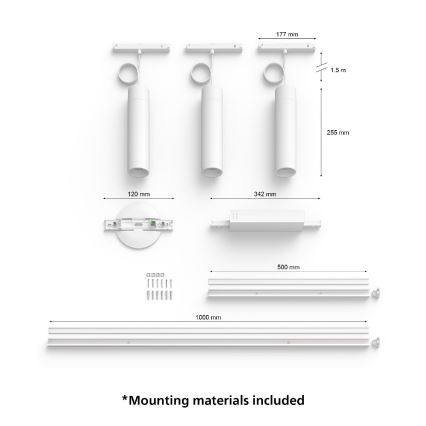 Philips - 3x pendel til skinnesystem dæmpbar Hue PERIFO LED RGB/15,6W/230V 2000-6500K