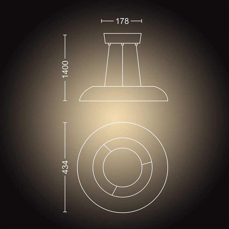 Philips - LED dæmpbar loftlampe på ledning Hue AMAZE LED/39W/230V + fjernbetjening
