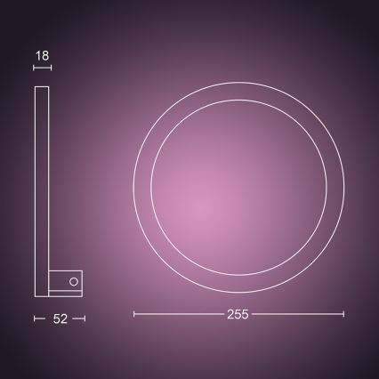 Philips - LED RGBW Dæmpbar væglampe Hue SANA White and Color Ambiance LED/20W/230V