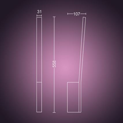 Philips - LED RGBW Væglampe dæmpbar Hue LIANE White And Color Ambiance 1xLED/12W/230V