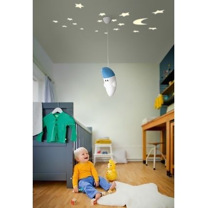 Philips 41072/35/16 - Lysekrone for børn MYKIDSROOM BUDDY MOON 1xE27/20W+1xLED/2W/230V