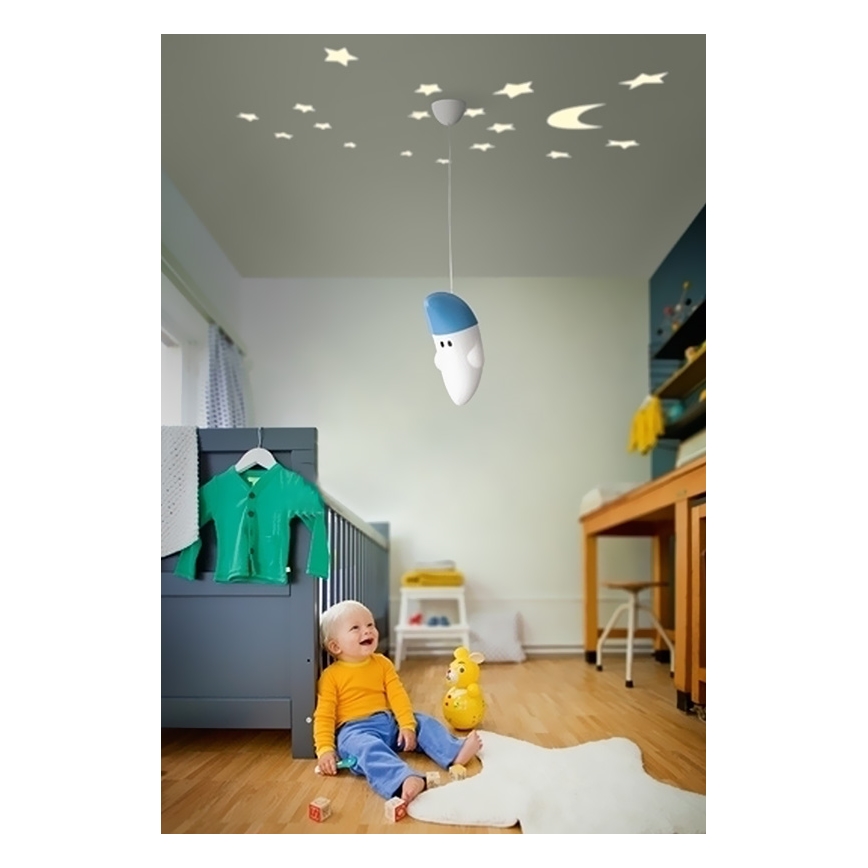 Philips 41072/35/16 - Lysekrone for børn MYKIDSROOM BUDDY MOON 1xE27/20W+1xLED/2W/230V