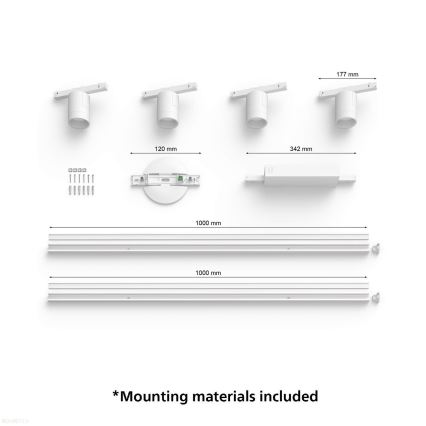 Philips  - 4x LED RGB spotlampe til skinnesystem dæmpbar Hue PERIFO LED RGB/20,8W/230V 2000-6500K