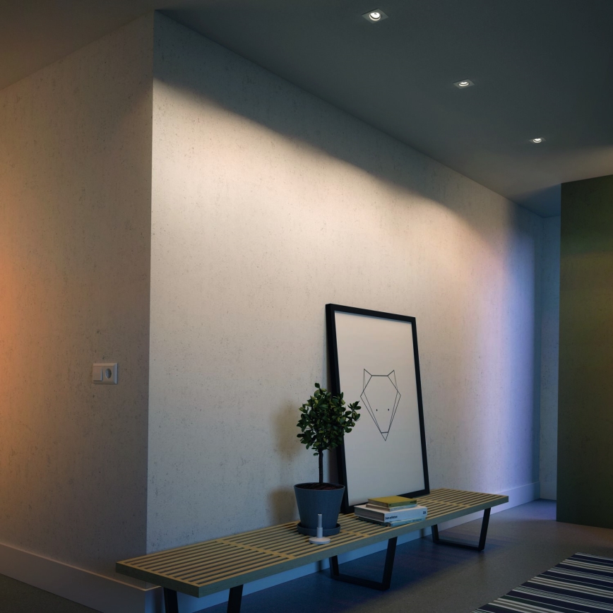 Philips - Sæt med 3 LED RGBW dæmpbare indbygningsspots 1xGU10/4,8W/230V hvid + fjernbetjening