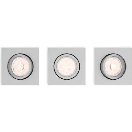 Philips 50193/87/PN - 3x Indbygningsspot ENNEPER 1xGU10/5,5W/230V