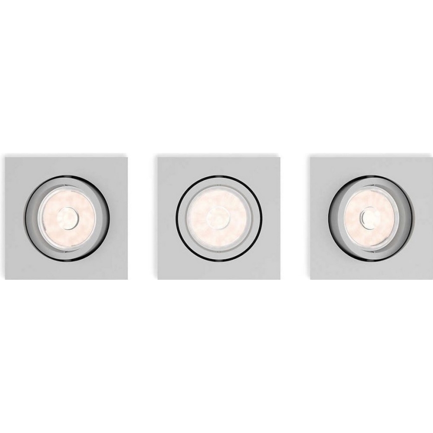 Philips 50193/87/PN - 3x Indbygningsspot ENNEPER 1xGU10/5,5W/230V