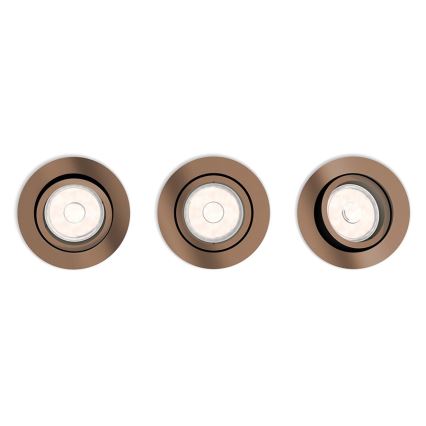 Philips 50393/05/PN - SÆT 3x Indbygningslampe DONEGAL 1xGU10/5,5W/230V