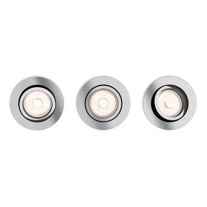 Philips - 3x indbygningsspot 1xGU10/5,5W/230V skinnende krom