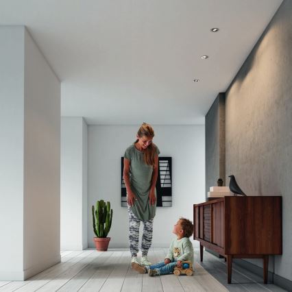 Philips - Sæt med 3 LED RGBW dæmpbare indbygningsspots 1xGU10/4,8W/230V blank krom + fjernbetjening