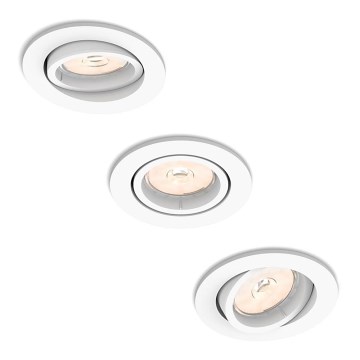 Philips 50393/31/PN - SÆT 3x Forsænket lys DONEGAL 3xGU10/5,5W/230V