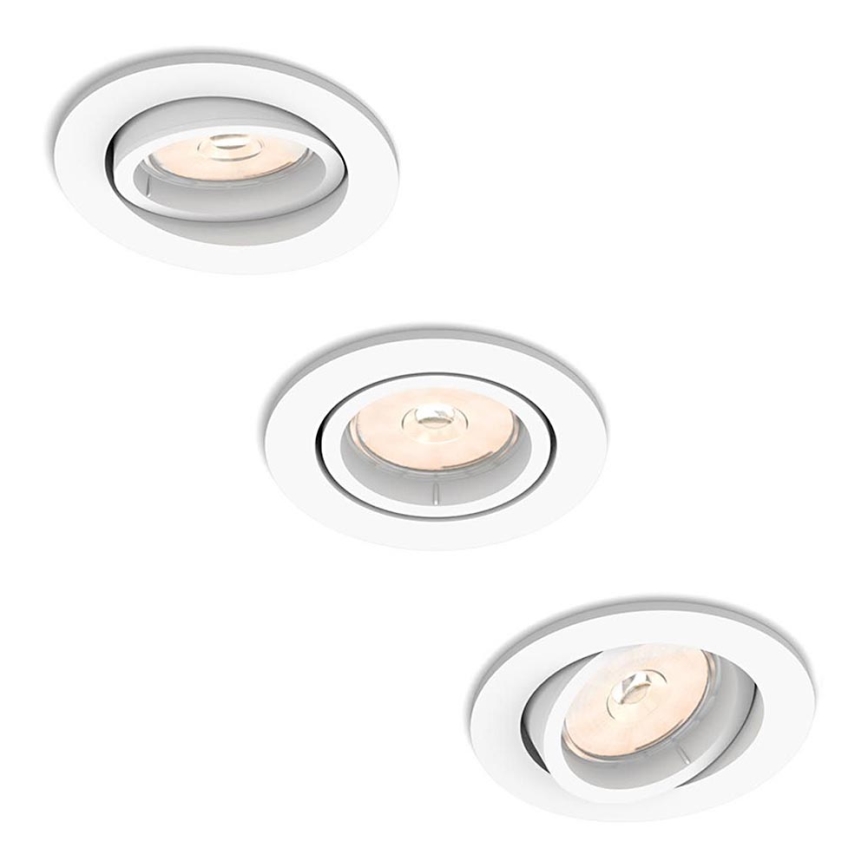 Philips 50393/31/PN - SÆT 3x Forsænket lys DONEGAL 3xGU10/5,5W/230V