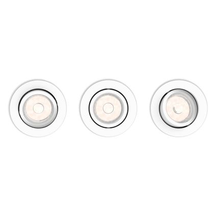 Philips 50393/31/PN - SÆT 3x Forsænket lys DONEGAL 3xGU10/5,5W/230V