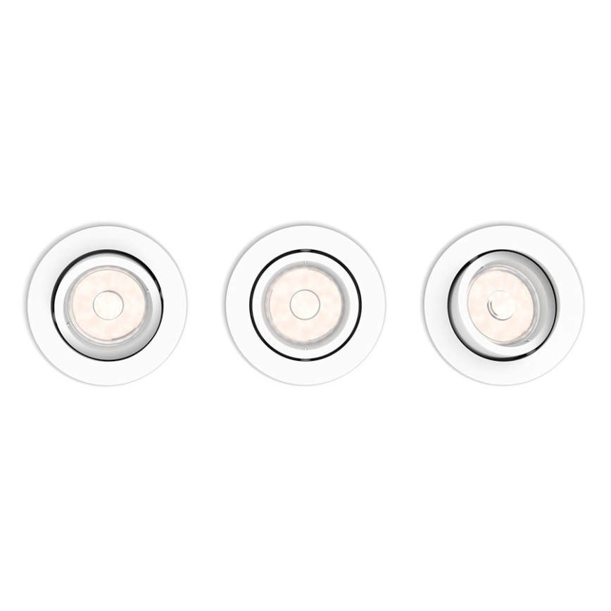Philips 50393/31/PN - SÆT 3x Forsænket lys DONEGAL 3xGU10/5,5W/230V