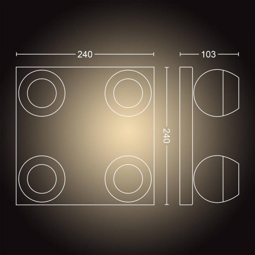 Philips - LED Dæmpbar Spotlampe Hue BUCKRAM 4xGU10/5W/230V + fjernbetjening