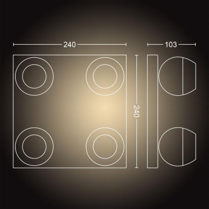 Philips - LED spotlampe dæmpbar Hue BUCKRAM 4xGU10/5W/230V