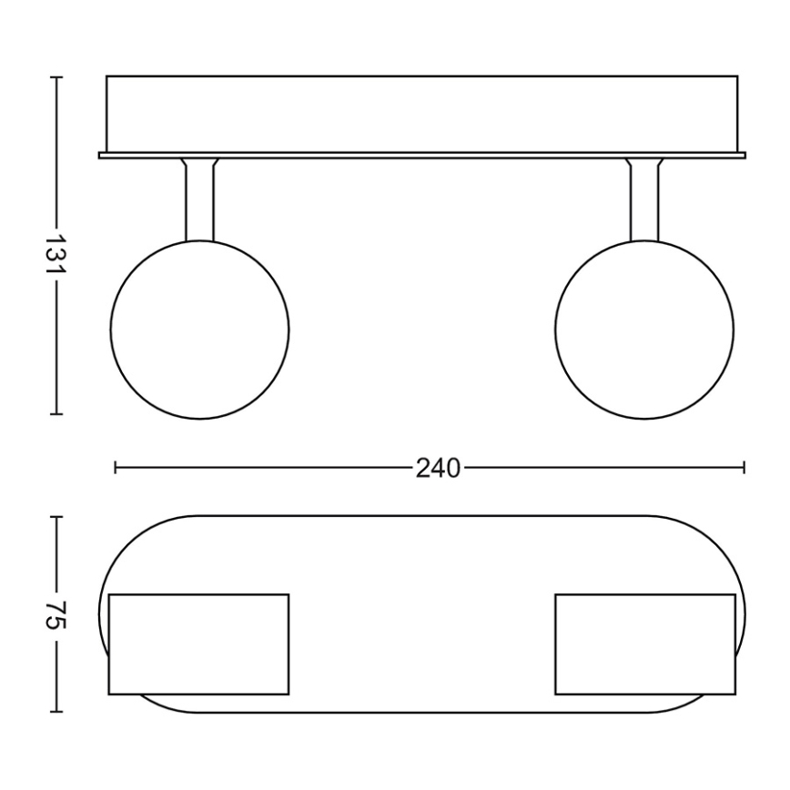 Philips - LED spotlampe dæmpbar 2xLED/4,5W/230V