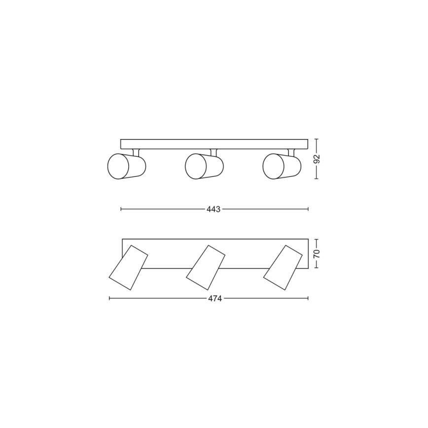 Philips - LED spotlampe 3xGU10/5,5W/230V