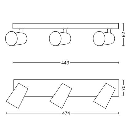 Philips - Spotlampe 3xGU10/5,5W/230V