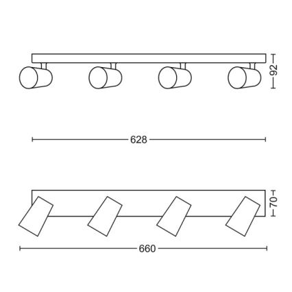 Philips - Spotlampe 4xGU10/5,5W/230V