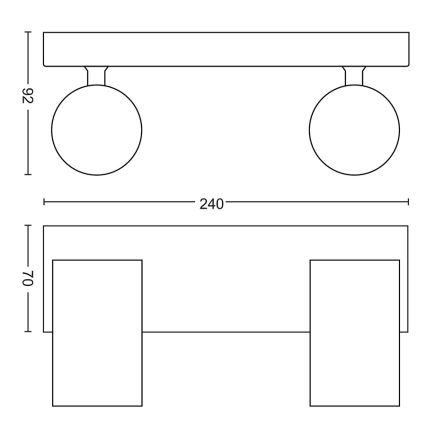 Philips - Spotlys 2xGU10/5,5W/230V