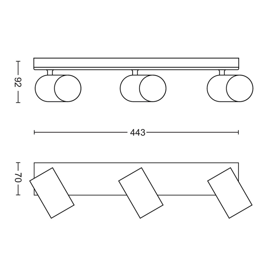 Philips - Spotlys 3xGU10/5,5W/230V
