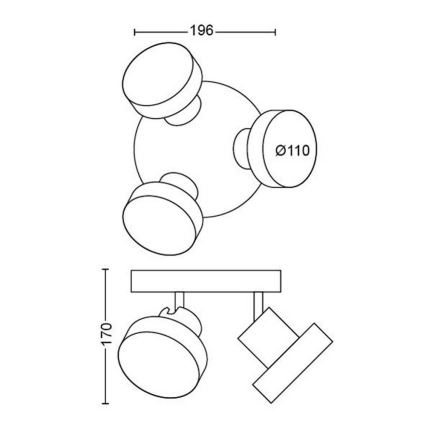 Philips - LED spotlampe 3xLED/4,5W/230V