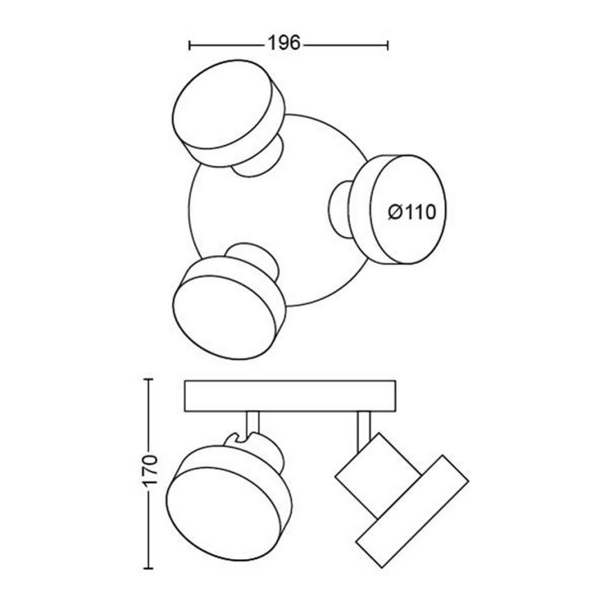 Philips - LED spotlampe 3xLED/4,5W/230V