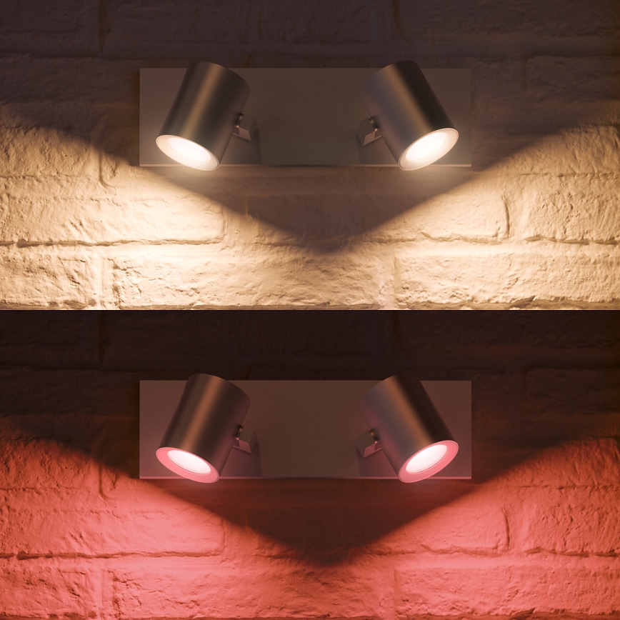 Philips - LED RGBW Spotlampe dæmpbar Hue ARGENA 2xGU10/5,7W/230V