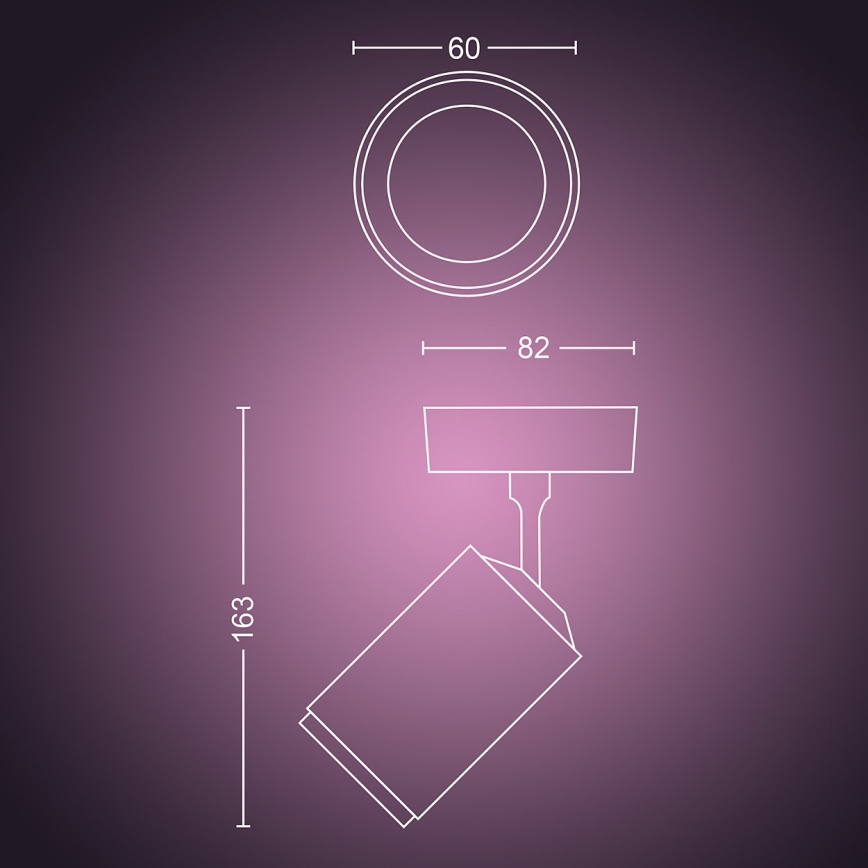 Philips - LED spotlampe m. RGBW-farrver dæmpbar Hue FUGATO 1xGU10/5,7W/230V