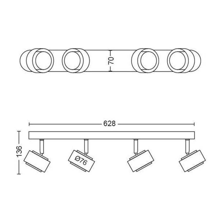Philips 50654/05/P0 - LED spotlampe FERANO 4xLED/4,3W/230V