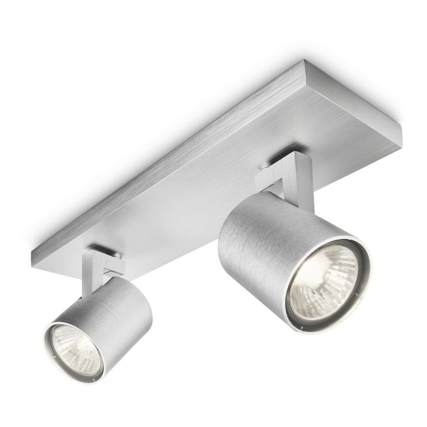 Philips 53092/48/16 - Spotlys RUNNER sølv 2xGU10/35W/230V