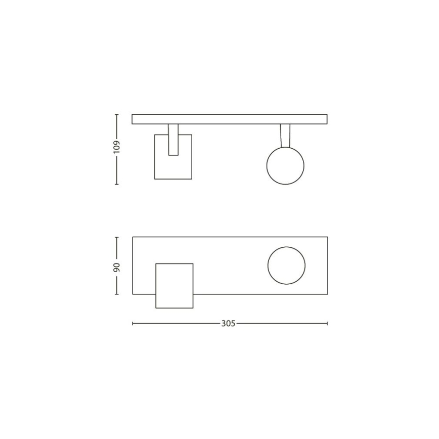 Philips 53092/48/16 - Spotlys RUNNER sølv 2xGU10/35W/230V