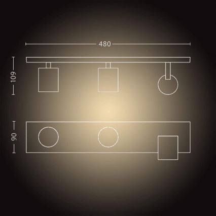 Philips - LED spotlampe dæmpbar Hue RUNNER 3xGU10/5W/230V + fjernbetjening