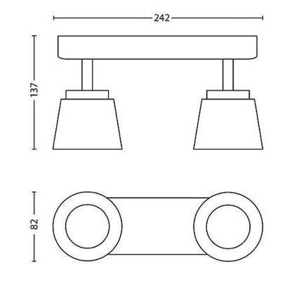 Philips - LED spotlampe 2xLED/4W/230V