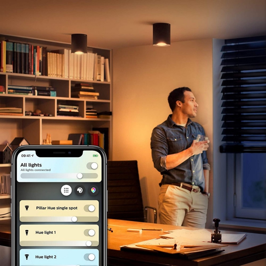 Philips - LED spotlampe dæmpbar Hue PILLAR 1xGU10/5W/230V + fjernbetjening